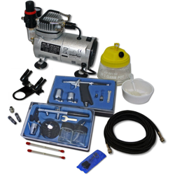 Set professionale AS18-2 compressore con 2 pistole a spruzzo e gamma completa di accessori en oferta