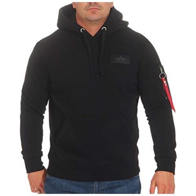 Precedente Stampa Hoody Maglia Di Tuta, Nero, S Uomo