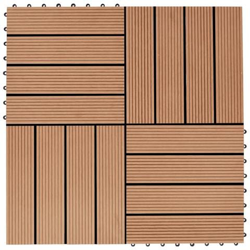 Piastrelle Per Decking In Wpc 11 Pz 30x30cm 1mq Colore Teak precio