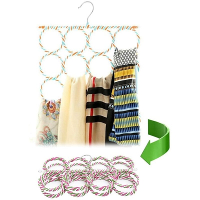 LangRay Organizer per sciarpa con anelli Appendiabiti da cintura con anelli Organizer per cintura da annodare per lo stoccaggio organizzato di