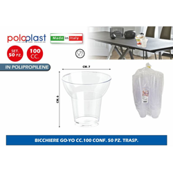 Polo Plast - BICCHIERE GO-YO CC.100 CONF. 50 PZ. TRASP. precio