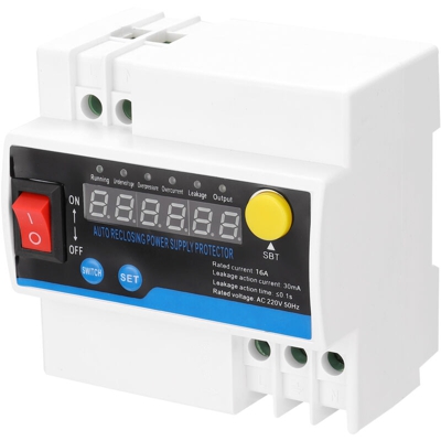 Asupermall - Dispositivo di protezione dalla sorgente elettrica per la protezione dalle perdite a richiusura automatica monofase 16A per uso