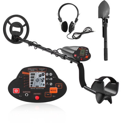 Asupermall - Metal Detector Underground Metal Finder Gold Detector Treasure Hunter Gold Seeker con display LCD con cuffie e pala in metallo,Con