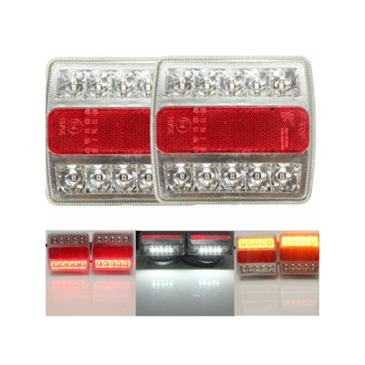 Coppia cavo 10 m LED luci posteriori spia luminosa pannello freno rimorchio per roulotte