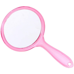 LangRay Specchio a mano con maniglia per il trucco, specchio a mano con foro per gancio, per bagno, camera da letto, parrucchiere, salone, taglio di características