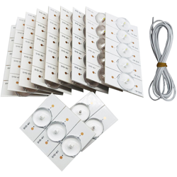 KKmoon 50PCS 6V SMD perline con lente ottica Fliter per 32-65 LED TV Riparazione con 2M Wire Led Light Strip Parti Accessori,6V 50 pezzi con cavo 2M precio