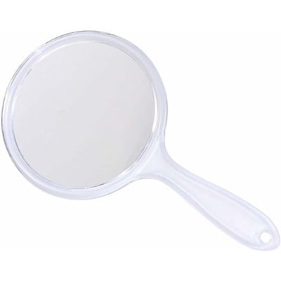 LangRay specchio a mano con manico per il trucco, specchio a mano con foro per gancio, per bagno, camera da letto, parrucchiere, salone, taglio di