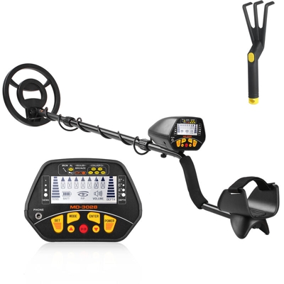 Asupermall - Metal Detector Underground Gold Finder Treasure Hunter con display LCD Gold Digger con rastrello in plastica,Con Rake