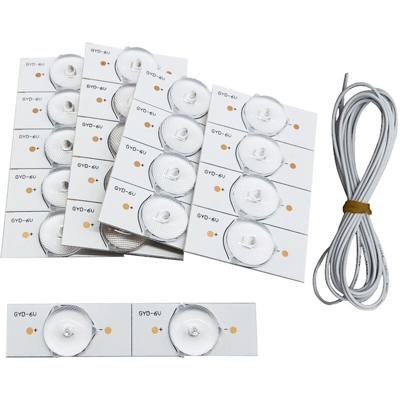 KKmoon 20PCS 6V SMD perline con lente ottica Fliter per 32-65 LED TV Riparazione con 2M Wire Led Light Strip Parti Accessori,6V 20 pezzi con cavo 2M