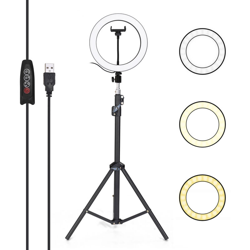 Fotografia in lega di alluminio LED Selfie Ring Light Dimmerabile Fotocamera Anello per telefono Lampada con treppiede da 1,6 m per trucco Video Live en oferta