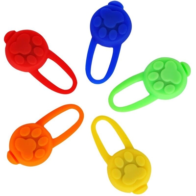 LangRay 5 pezzi LED lampeggiante ciondolo, collana in silicone LED cane collana luce animale, ciondoli per collari per cani gatto