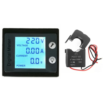 AC 80-260V 100A Digital Display Panel Meter Voltmetro Amperometro Power Energy Gauge, multicolore