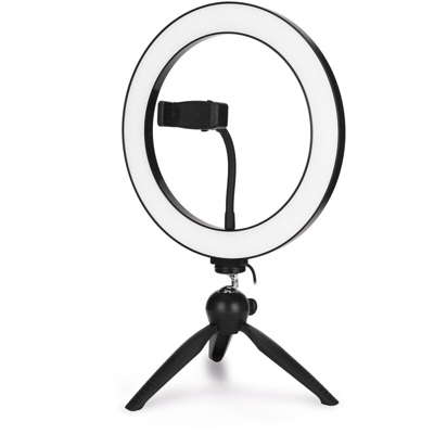 Luce rotonda per selfie a LED da 10 'dimmerabile con clip per telefono Luminosit
