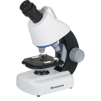 Asupermall - Microscopio per bambini Ingrandimento 40X ~ 1200X Kit microscopio per principianti da tavolo Mini alimentato a batteria con luce LED per