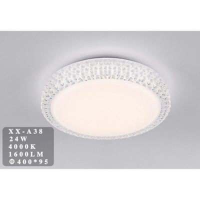 Plafoniera LED 24W rotonda con cristalli sfaccettati