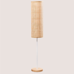 Lampada da terra Ytse grande in rattan Rattan - Ferro - Sklum en oferta