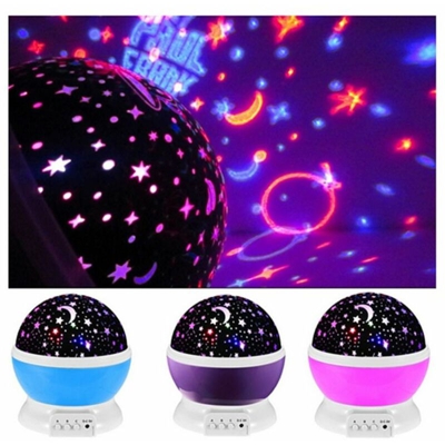 Lampada effetto cielo stellato proiettore rotante luce led notturna bambini