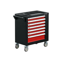 Carrello da officina BGS - Nero e rosso - 7 cassetti - Porta laterale - 4074-1 en oferta