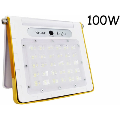 B&s - Faro luce LED portatile pannello solare 100w da lavoro luce fredda ricaricabile