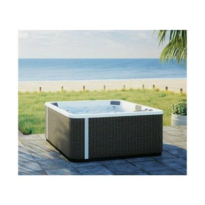 Kinedo - Grandform Happy Spa A500 Minipiscina 5 Posti Bianco/Rattan 215X215X94 Cm. Hpp#A500