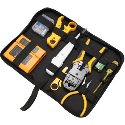 Pacchetto kit di rete hardware Set di combinazioni di morsetti per cavi Strumenti di manutenzione domestica Strumento di combinazione di cavi Pinze a