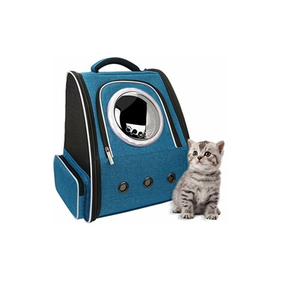 PENCCOR Cat Carrier Zaino pieghevole per gatti e cani di piccola taglia, con design Space Capsule, cintura di sicurezza interna, colore blu - Greneric