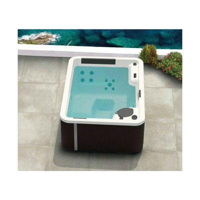 Kinedo - Grandform Happy Spa A300 Minipiscina 3 Posti Bianco/Rattan 230X160X78 Cm. Hpp#A300
