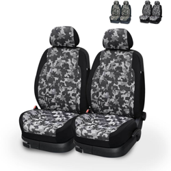 Coppia di coprisedili anteriore universale mimetico camouflage per auto con poggiatesta Panzer | Colore: Grigio precio