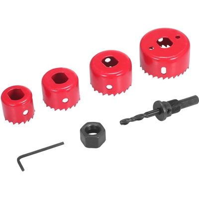 Asupermall - Kit di seghe a tazza bimetalliche 6 pezzi assortiti Set di seghe a tazza resistenti con 4 lame da 32/38/44 / 54mm, 1 mandrino, 1 chiave