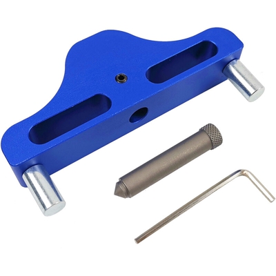 95mm Center Finder Line Scriber Center Marking Gauge Lega di alluminio Center Scribe Marking Tool per la lavorazione del legno Blu, blu