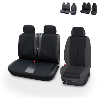 Oto Top Italy - Coprisedile 3 posti anteriore universale per furgoni Trotter | Colore: Nero