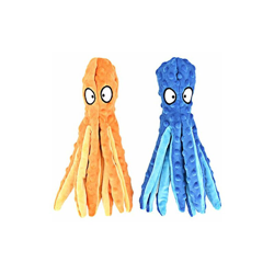 Giocattoli di peluche per cani con polipo â?? nessun ripieno di cane che squillano giocattoli con carta increspata per dentizione dei cuccioli, en oferta