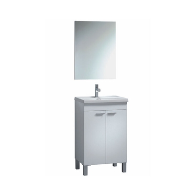 Eglemtek - Up mobiletto sottolavabo 2 ante con speccio colore bianco 80 x 50 x 40 cm