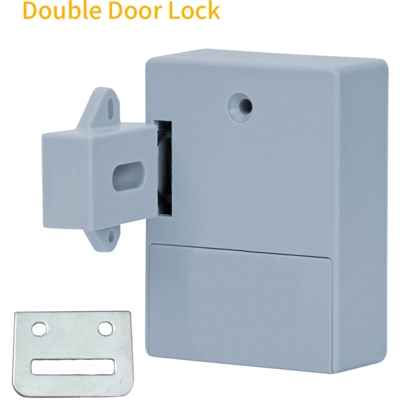 Smart Sensor Cabinet Lock Adesivo nascosto Cassetto serratura Scarpiera Armadio Bagno Serratura digitale induttiva per porta a doppia apertura Grigio