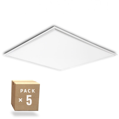 Greenice - Pack 5 Pannello LED Telaio Bianca 595X595X12Mm 36W 3623Lm 30.000H | Bianco Naturale (HO-PANMB59559536W-CW-PK5-AP)
