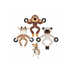 Set di 3 giocattoli da masticare per cani, resistenti e divertenti, motivo: scimmia/orso/toro, per cuccioli di taglia piccola, media e grande - Bojafa precio