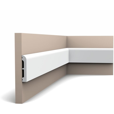 Battiscopa Orac Decor SX183 AXXENT CASCADE zoccolino cornice parete profilo multifunzione design moderno bianco 2 m