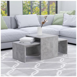 Set Tavolini Da Caffè Grigio Cemento 100x48x40 Cm In Truciolato en oferta