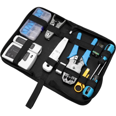 Pacchetto kit di rete hardware Set di combinazioni di morsetti per cavi Strumenti di manutenzione domestica Strumento di combinazione di cavi Pinze a