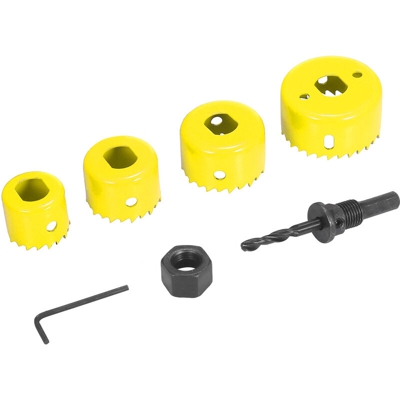 Asupermall - Kit di seghe a tazza bimetalliche 6 pezzi assortiti Set di seghe a tazza per impieghi gravosi con 4 lame da 32/38/44 / 54mm, 1 mandrino,