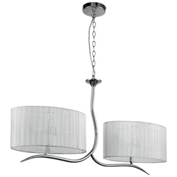 I-DELUXE / 2 - Lampadario sospeso con due bracci cromati 60 watt E27 en oferta