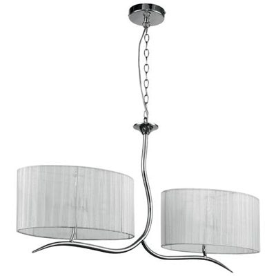 I-DELUXE / 2 - Lampadario sospeso con due bracci cromati 60 watt E27