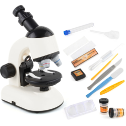 NO.XD168-002 100x / 400x / 1200x LED Strumenti scientifici raffinati Set di giocattoli per bambini Microscopio per bambini Microscopio ad alta en oferta