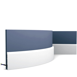 Battiscopa Orac Decor SX184F AXXENT CASCADE zoccolino flessibile cornice parete profilo multifunzione design moderno bianco 2 m características