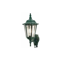 7236-600 - Lampada da parete per esterni, con sensore PIR, 1 lampada da parete E27 Max da 100 W, pannelli in vetro trasparente, in alluminio, IP43, en oferta