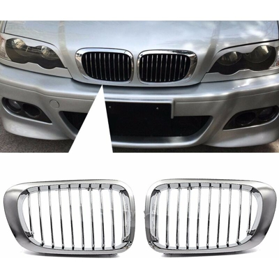 2x Griglia per griglia 99-03 in argento da BMW E46 Serie 3