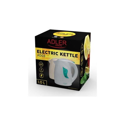 Adler AD-08 Compact Electric Kettle, 1 L, 859W, BPA Free, 850 W, 850 W, 1 Liter, 0 Decibels