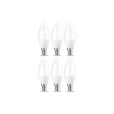 Lampadina LED E14 a Candela, 5.5W (equivalenti a 40W), Luce Bianca Calda- Pacco da 6 - Amazon Basics