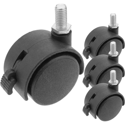 PrimeMatik - Rotelle pivotanti ruote di nylon con freno 40 mm M8 4 pack