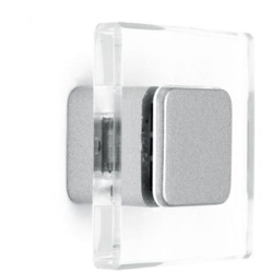 Pomolo quadrata con piano trasparente e inserto effetto cromato lucido 40x21mm - 414Q Minimal en oferta